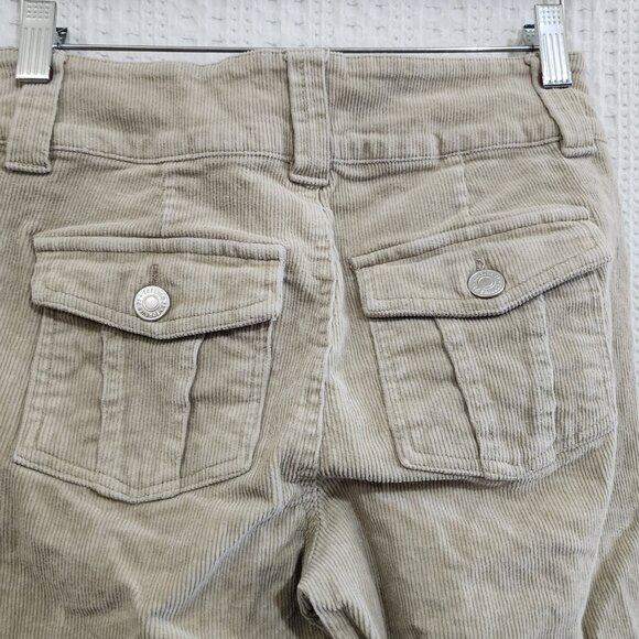 Forever 21 Y2K Style Flare Corduroy Tan Mid-Rise Trouser Pants Size Small - Picture 6 of 16
